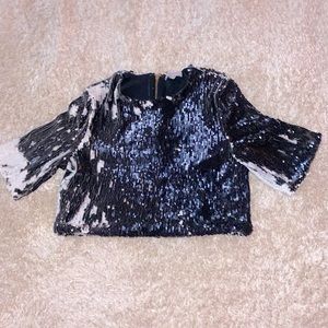 Sequin crop top, size L